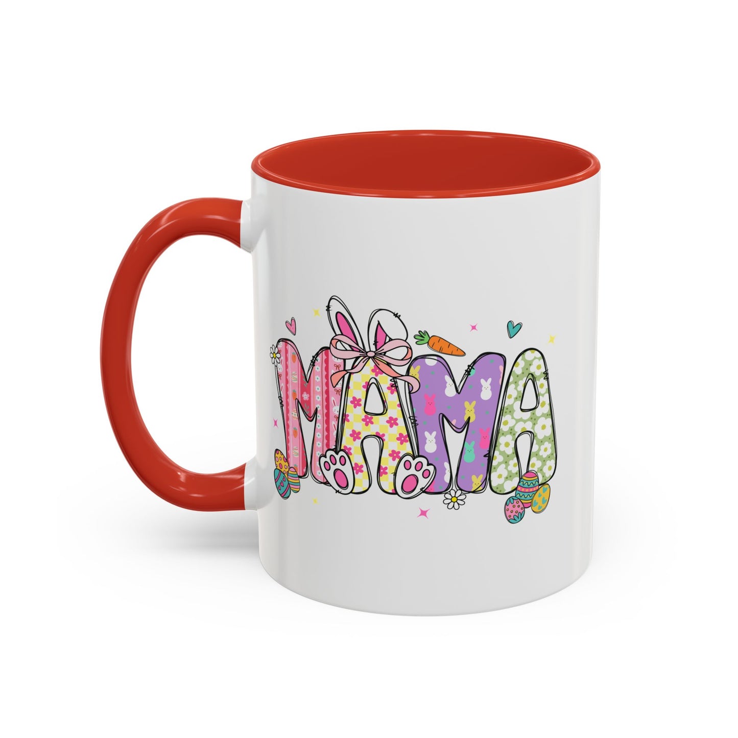 Cute Pastel Bunny & Floral Accent  Mug (11/15oz)