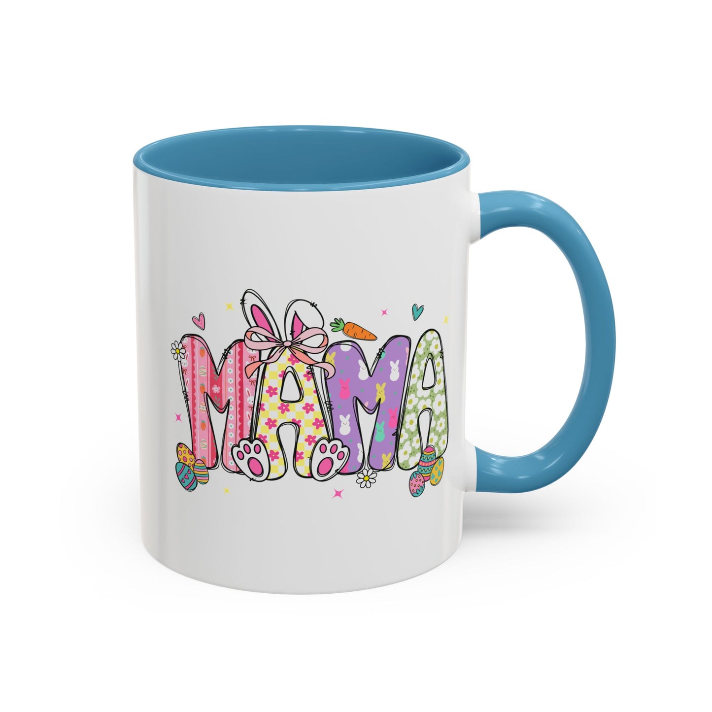 Cute Pastel Bunny & Floral Accent  Mug (11/15oz)