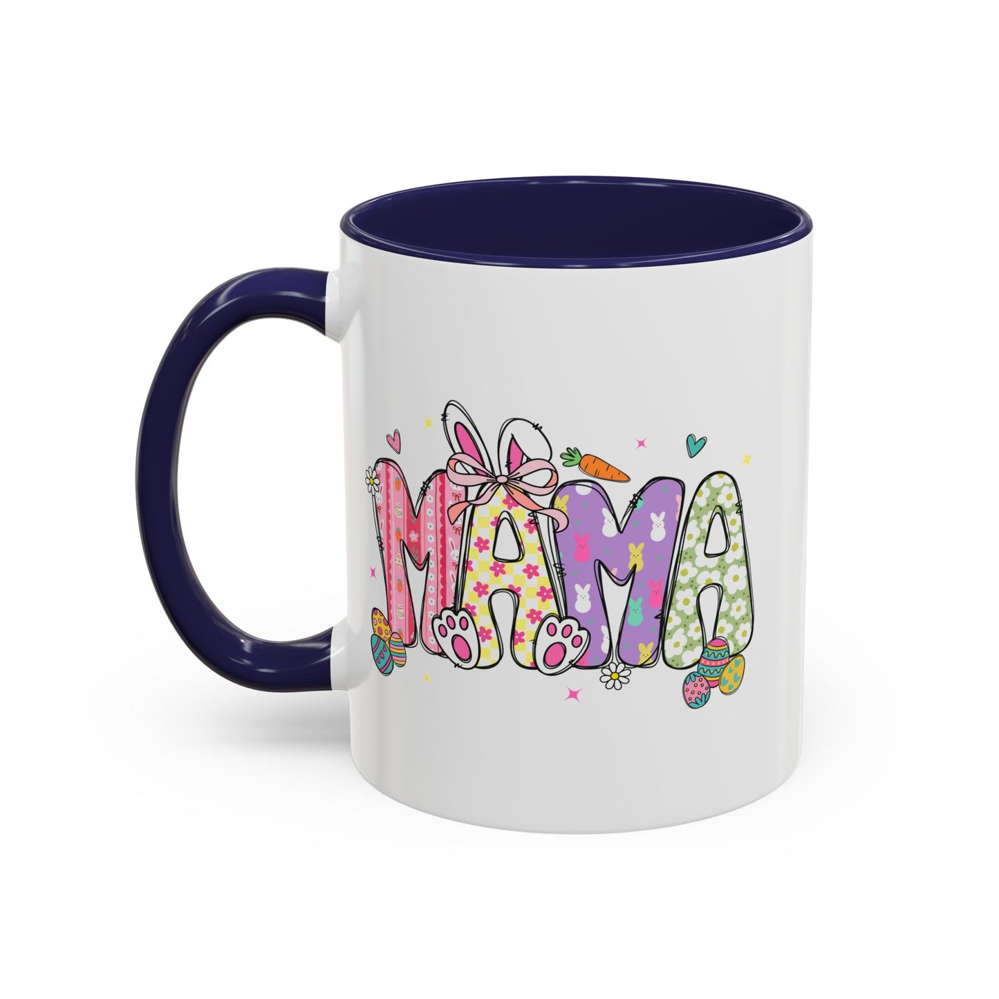 Cute Pastel Bunny & Floral Accent  Mug (11/15oz)