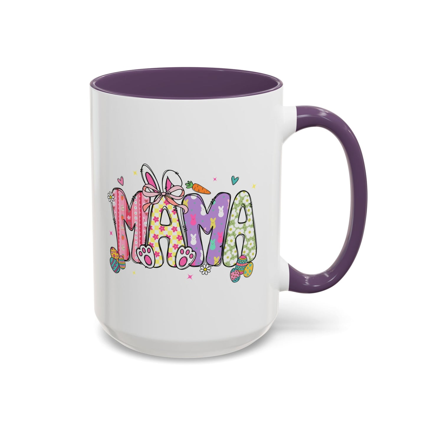 Cute Pastel Bunny & Floral Accent  Mug (11/15oz)