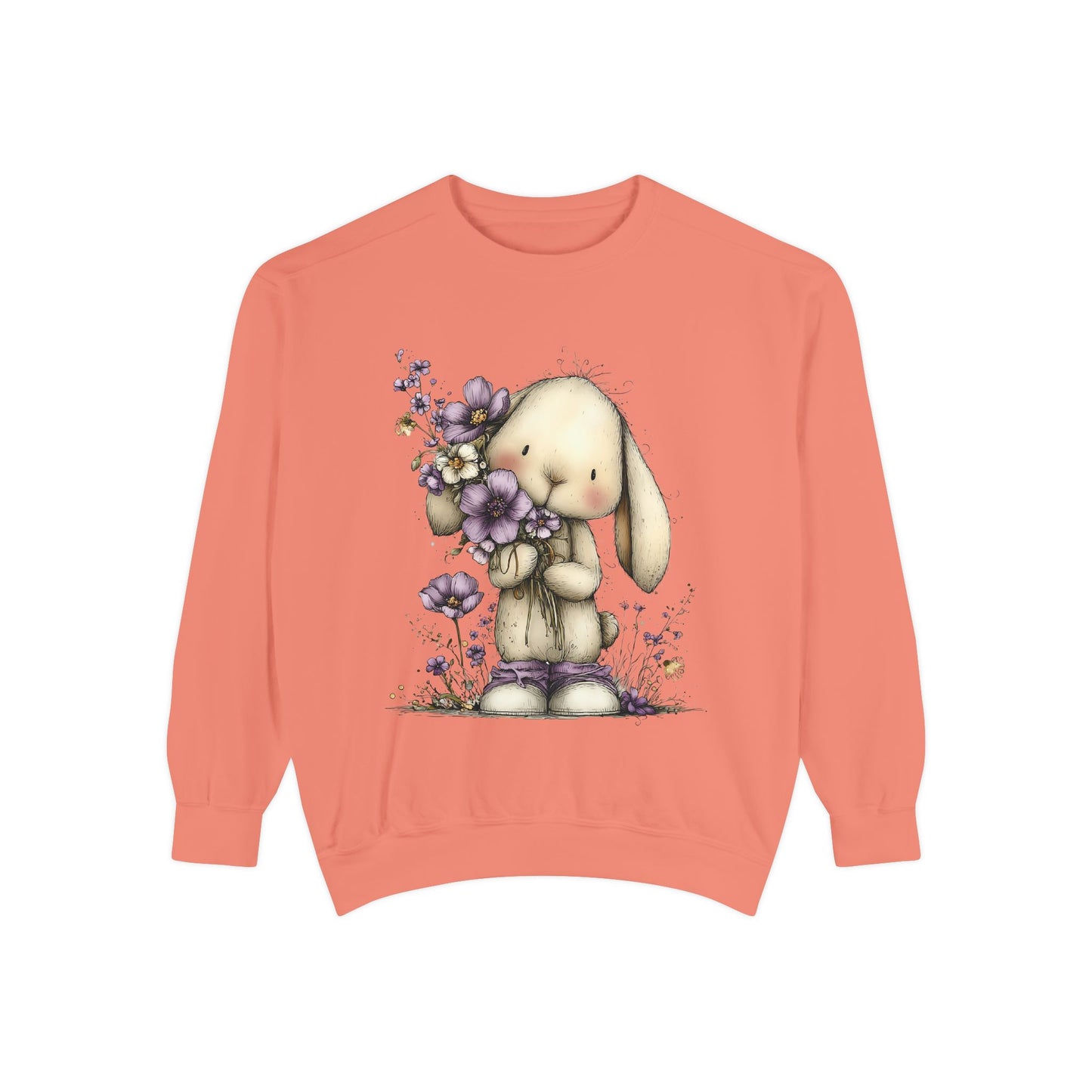 Bunny with Purple Flowers Sweatshirt