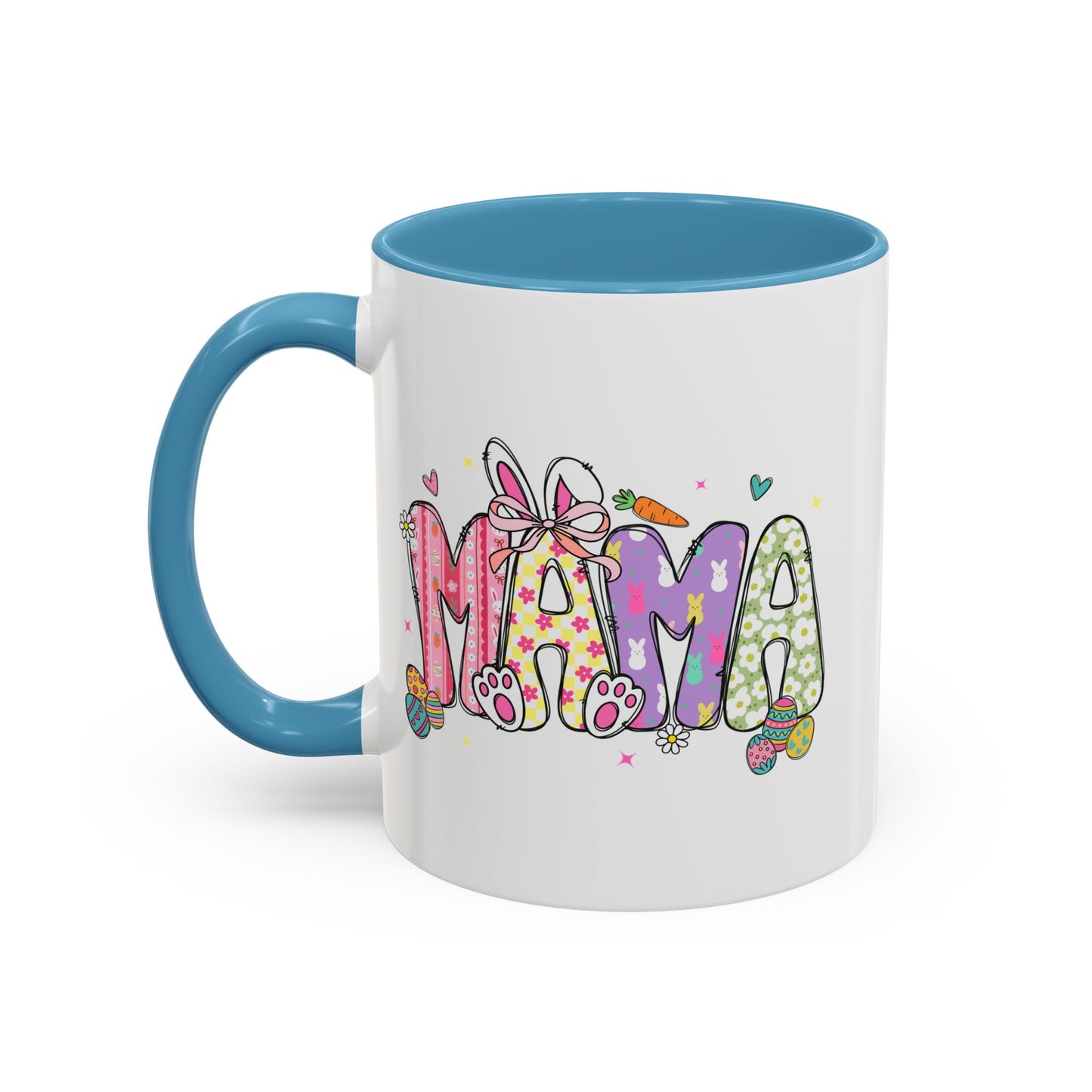 Cute Pastel Bunny & Floral Accent  Mug (11/15oz)