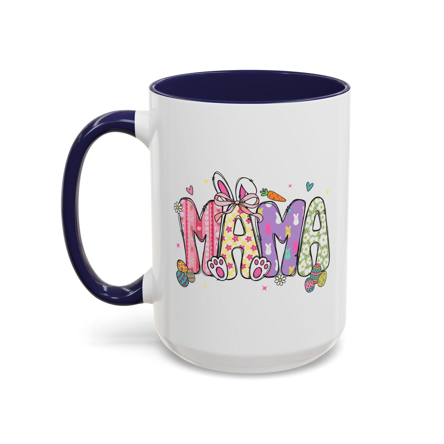 Cute Pastel Bunny & Floral Accent  Mug (11/15oz)