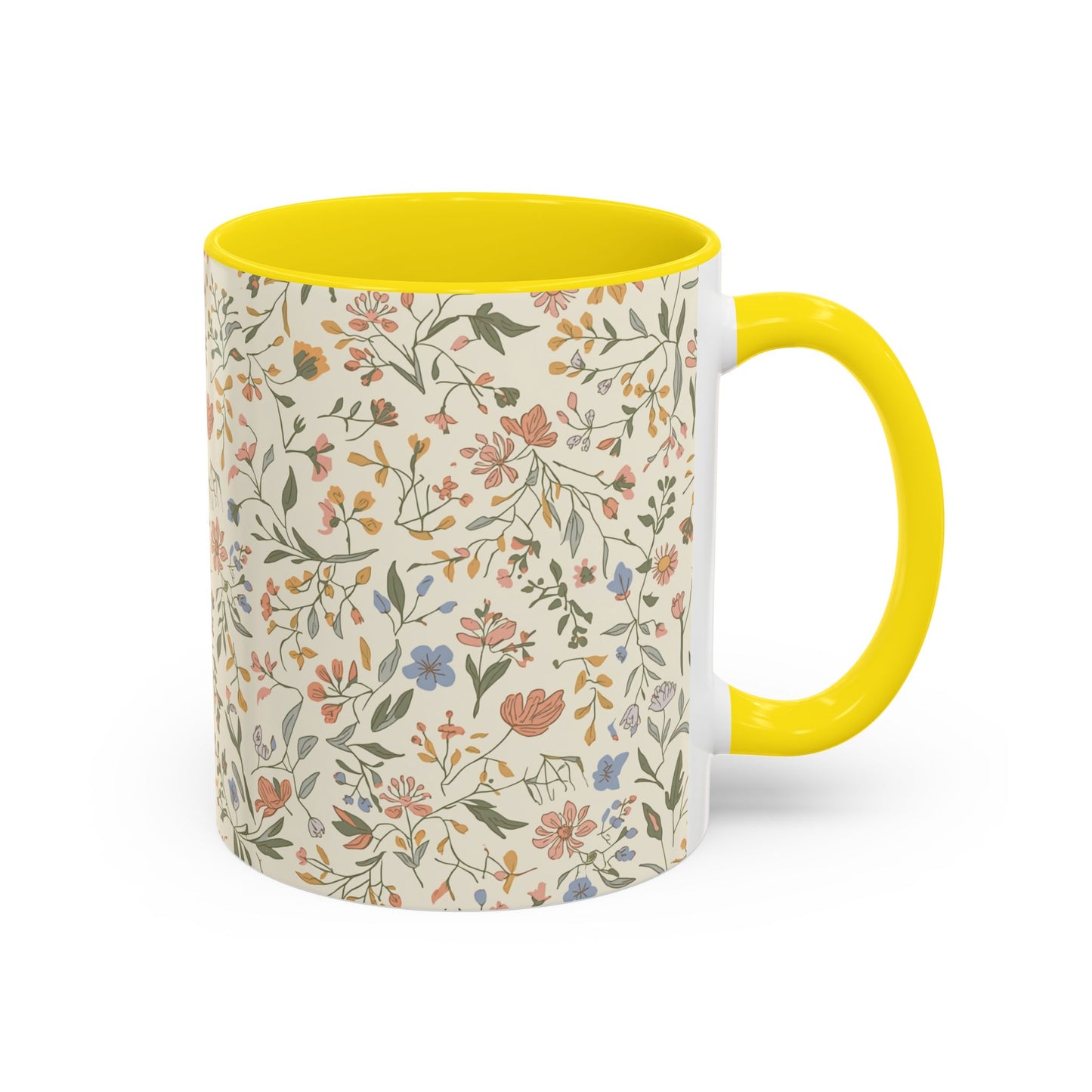 Floral Vintage Accent Coffee Mug  11/15oz