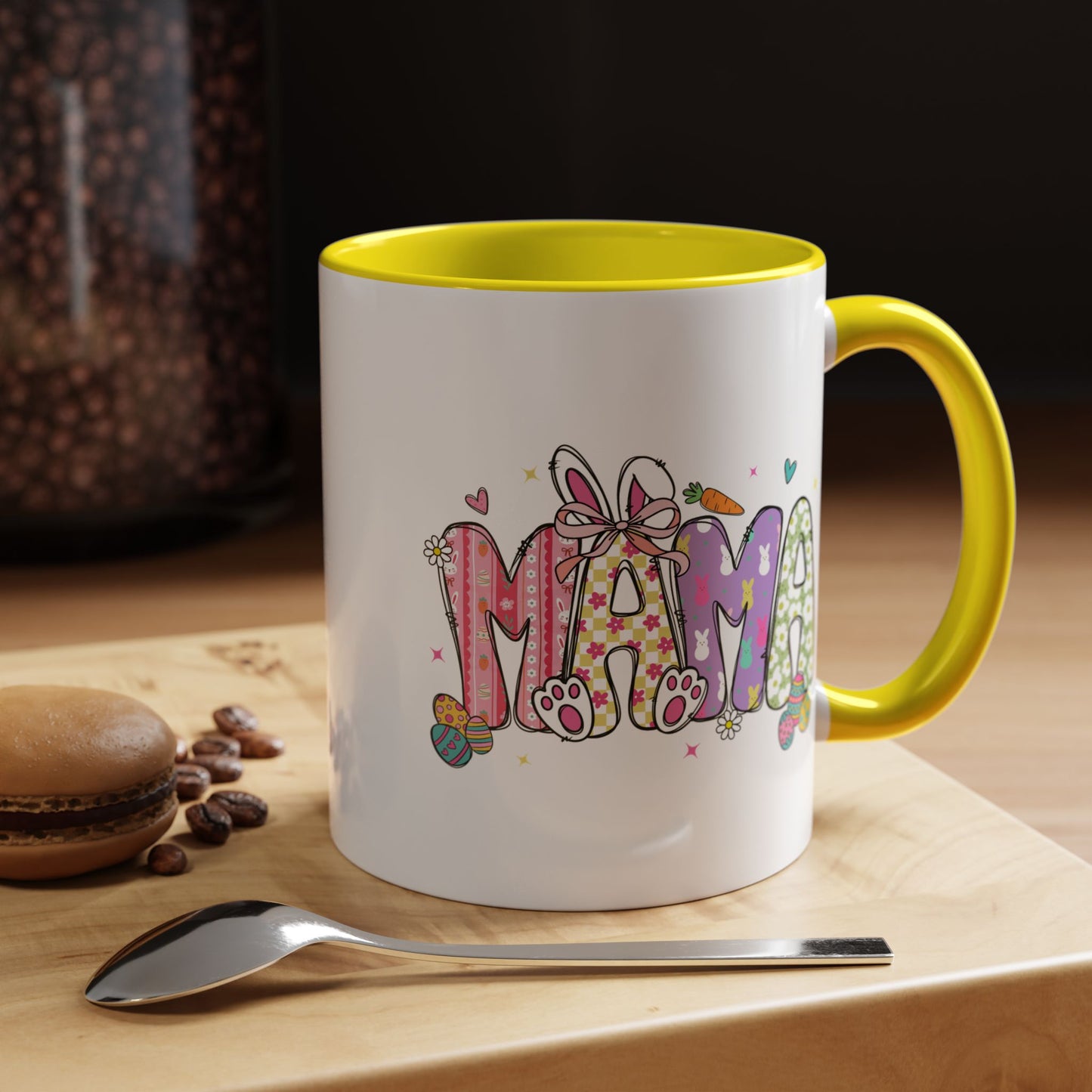 Cute Pastel Bunny & Floral Accent  Mug (11/15oz)
