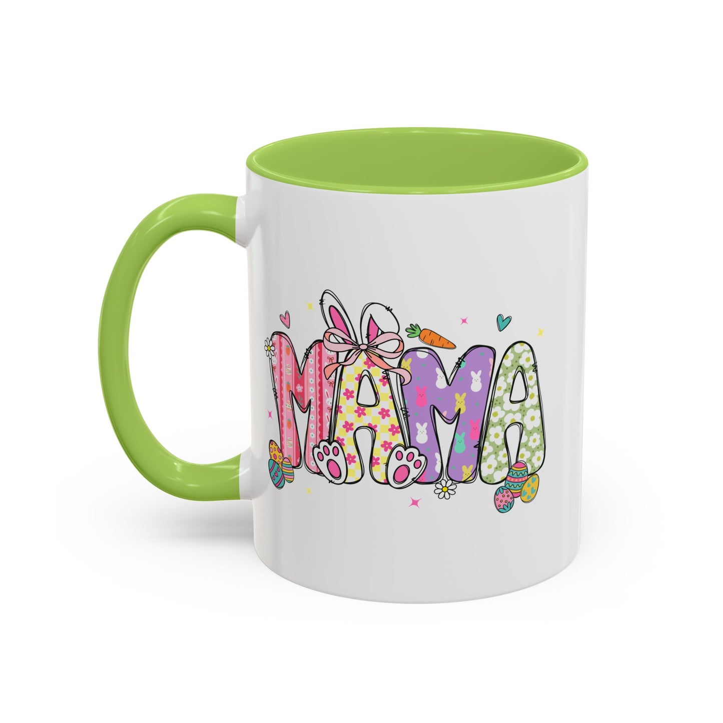 Cute Pastel Bunny & Floral Accent  Mug (11/15oz)