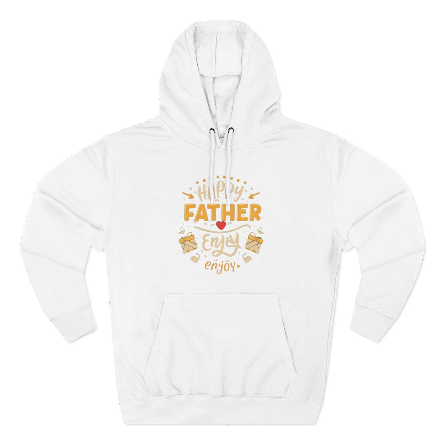 Hoodie — "Happy Father Enjoy" Cozy Pullover for Dads, Father’s Day Gift