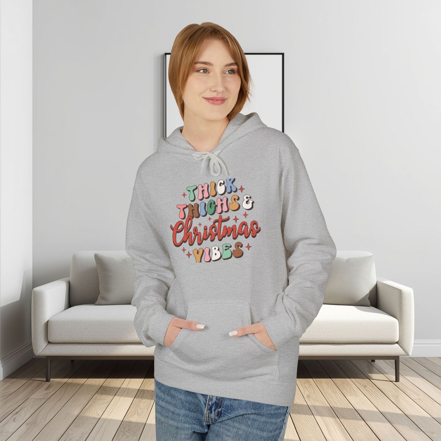 Christmas Vibes Hoodie — "Thick Things Christmas Vibes" Festive Holiday Pullover