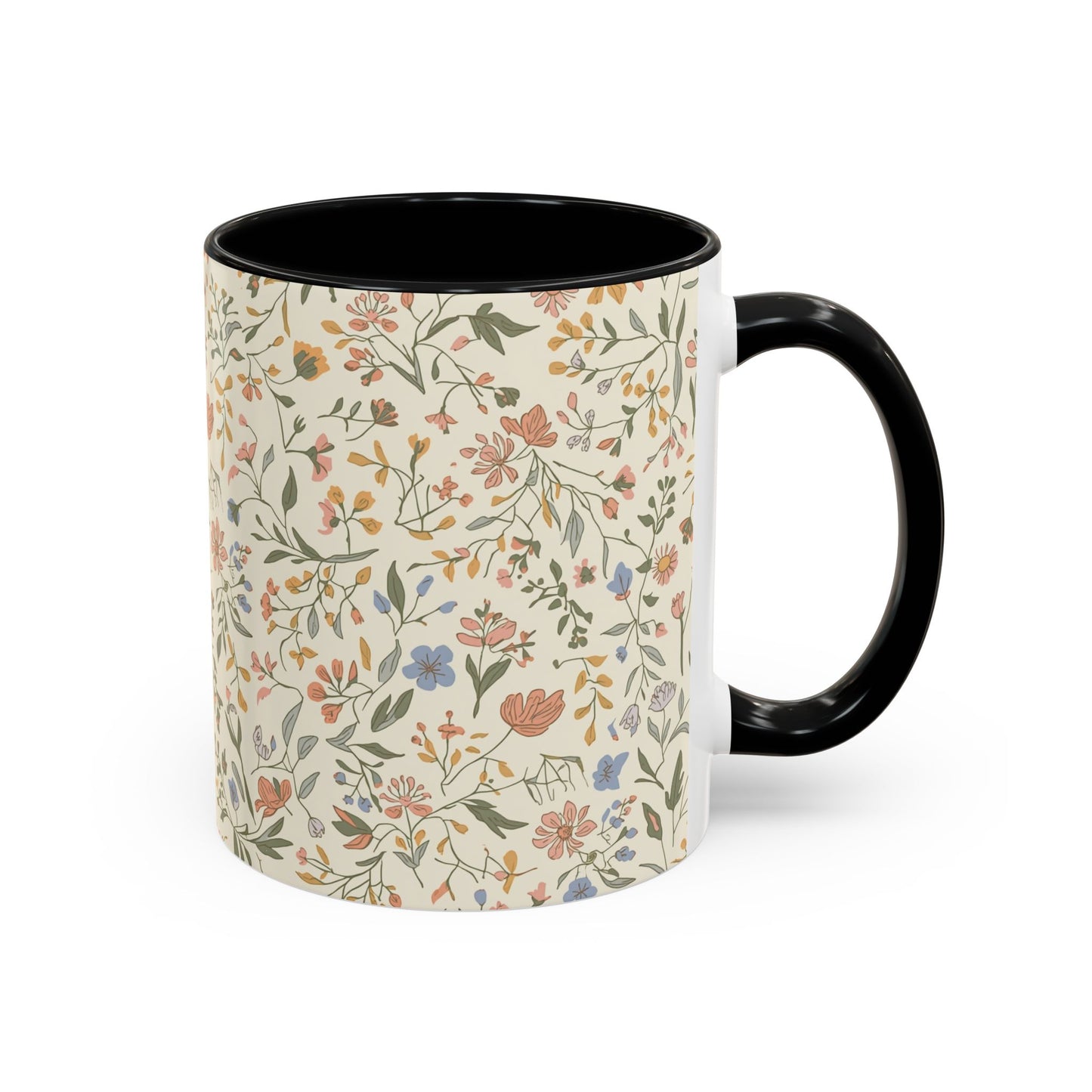 Floral Vintage Accent Coffee Mug  11/15oz
