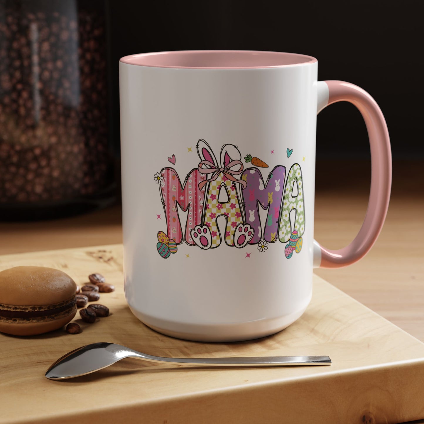 Cute Pastel Bunny & Floral Accent  Mug (11/15oz)