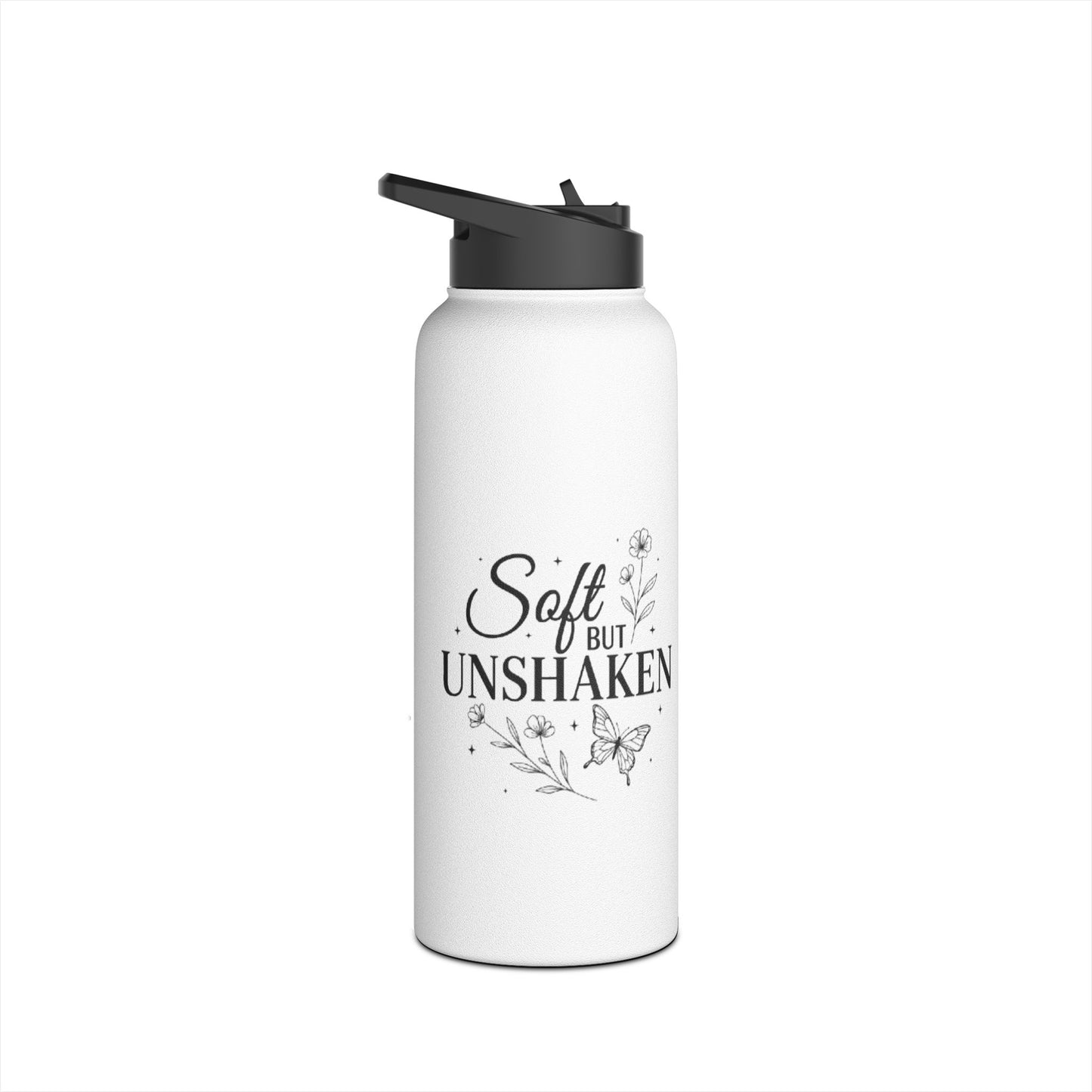 Stainless Steel Water Bottle — 'Still I Rise' Floral Motivational Design