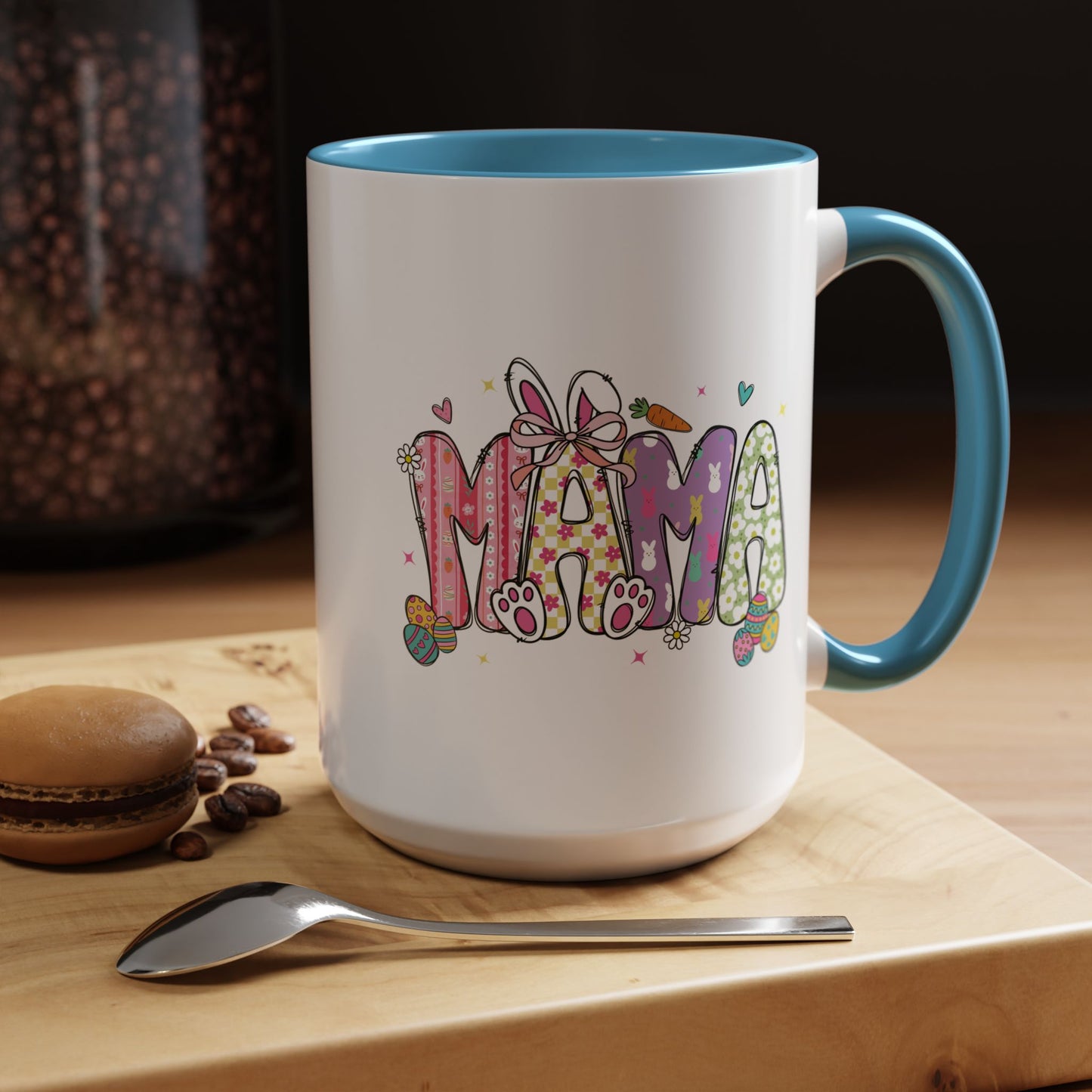 Cute Pastel Bunny & Floral Accent  Mug (11/15oz)