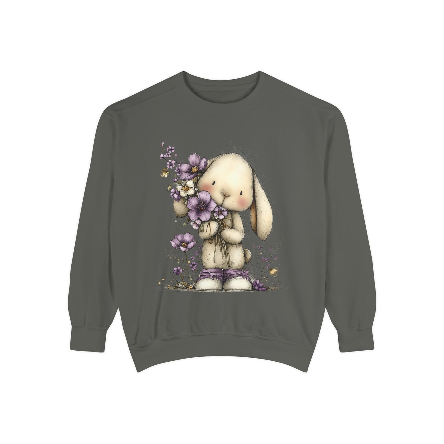 Bunny with Purple Flowers Sweatshirt