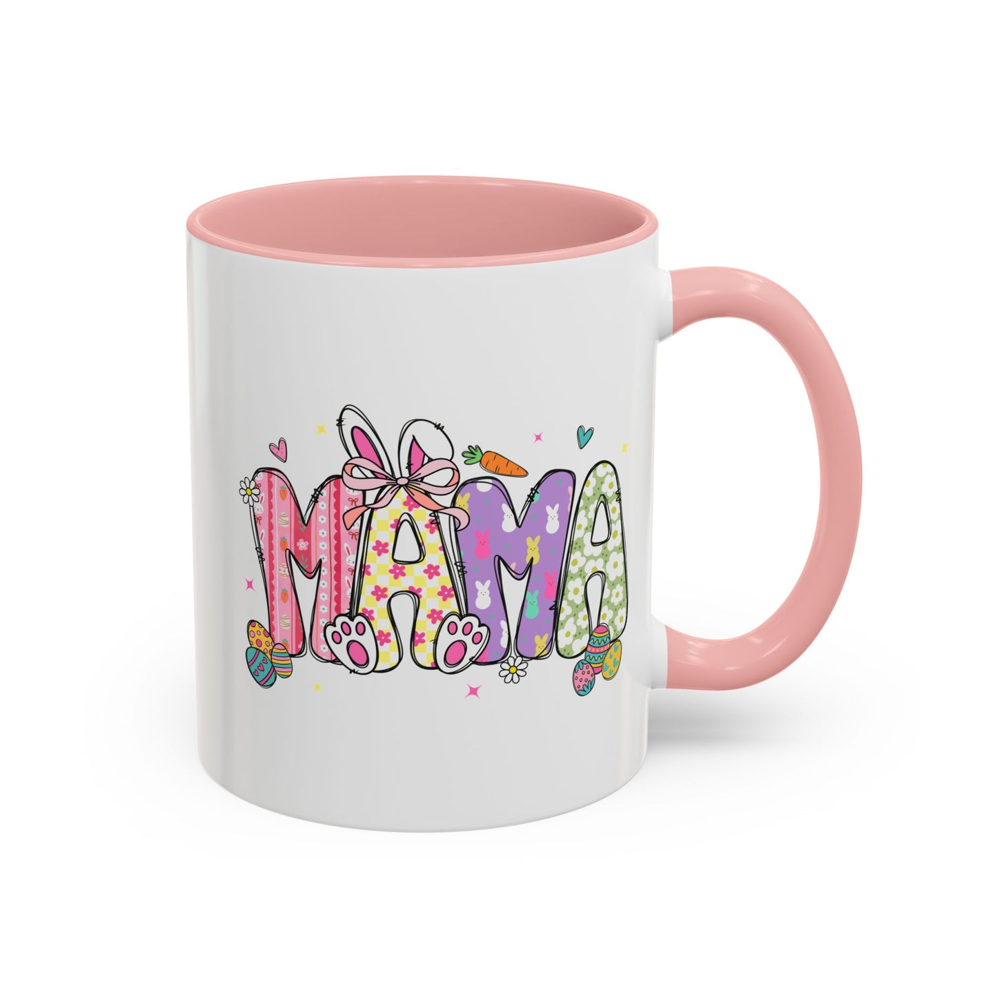 Cute Pastel Bunny & Floral Accent  Mug (11/15oz)