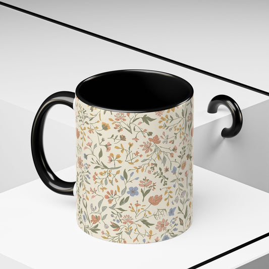Floral Vintage Accent Coffee Mug  11/15oz