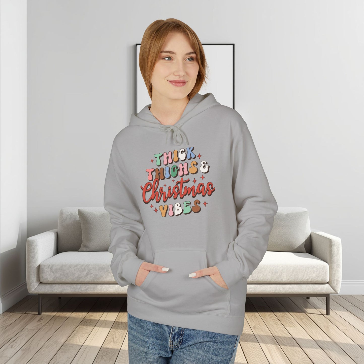 Christmas Vibes Hoodie — "Thick Things Christmas Vibes" Festive Holiday Pullover
