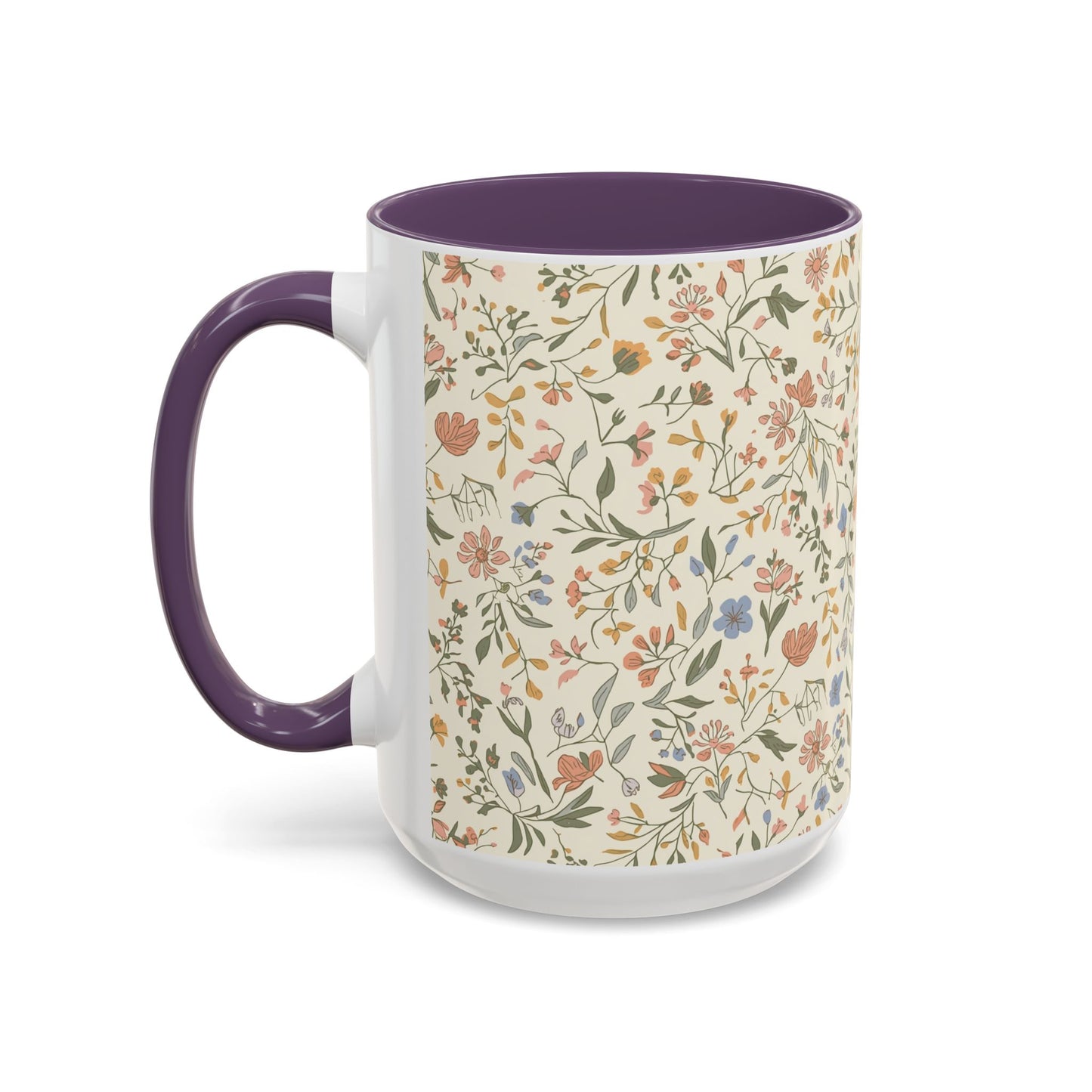 Floral Vintage Accent Coffee Mug  11/15oz