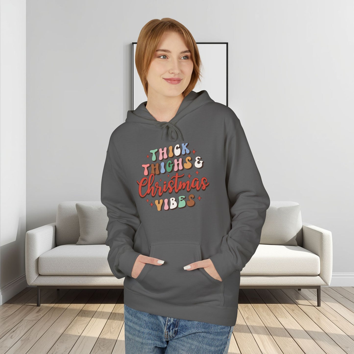 Christmas Vibes Hoodie — "Thick Things Christmas Vibes" Festive Holiday Pullover