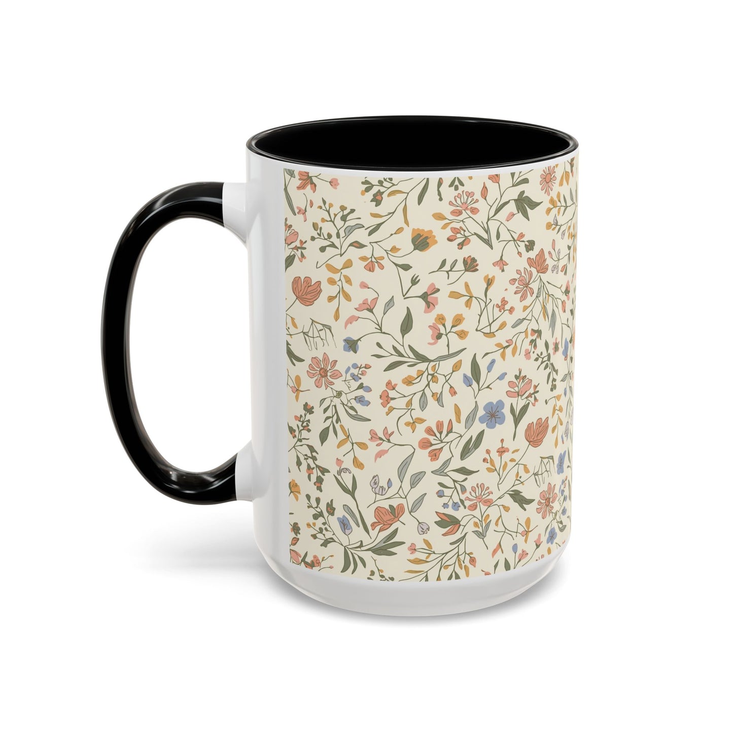 Floral Vintage Accent Coffee Mug  11/15oz