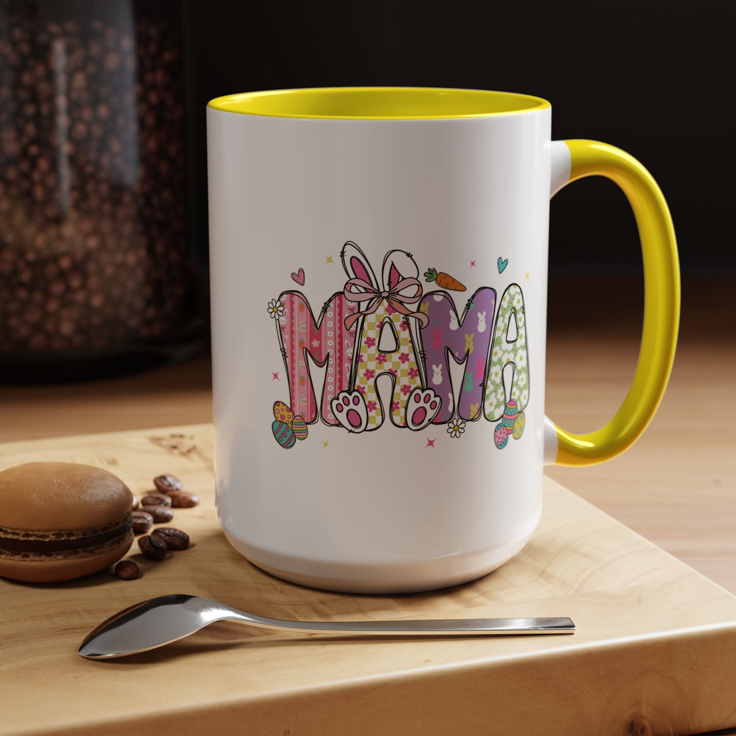 Cute Pastel Bunny & Floral Accent  Mug (11/15oz)