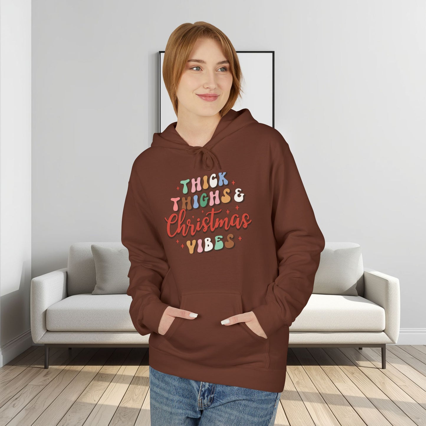 Christmas Vibes Hoodie — "Thick Things Christmas Vibes" Festive Holiday Pullover