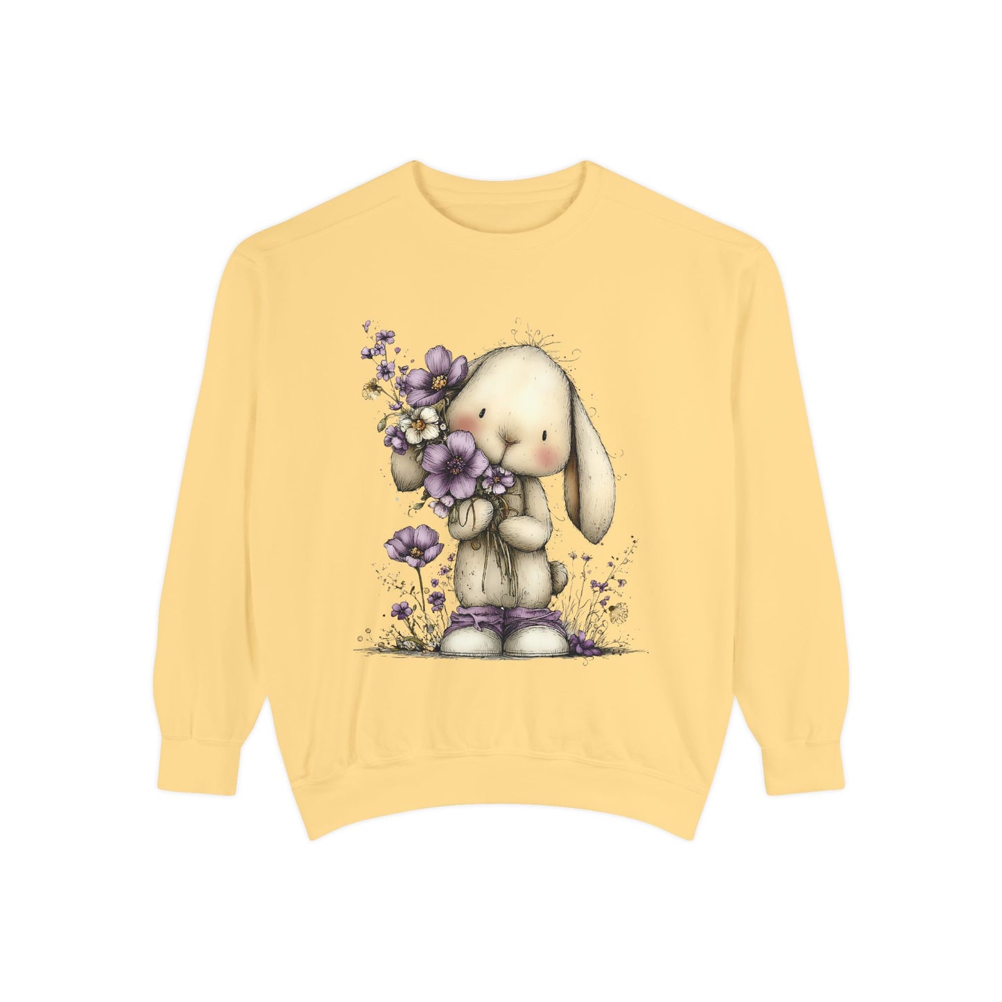 Bunny with Purple Flowers Sweatshirt