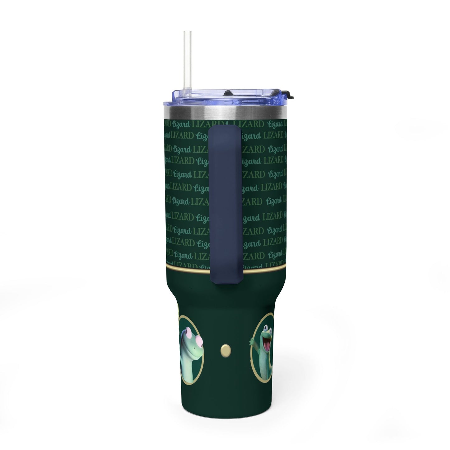Adrian Lizard 40oz Vacuum Tumbler – Insulated Travel Cup with Handle