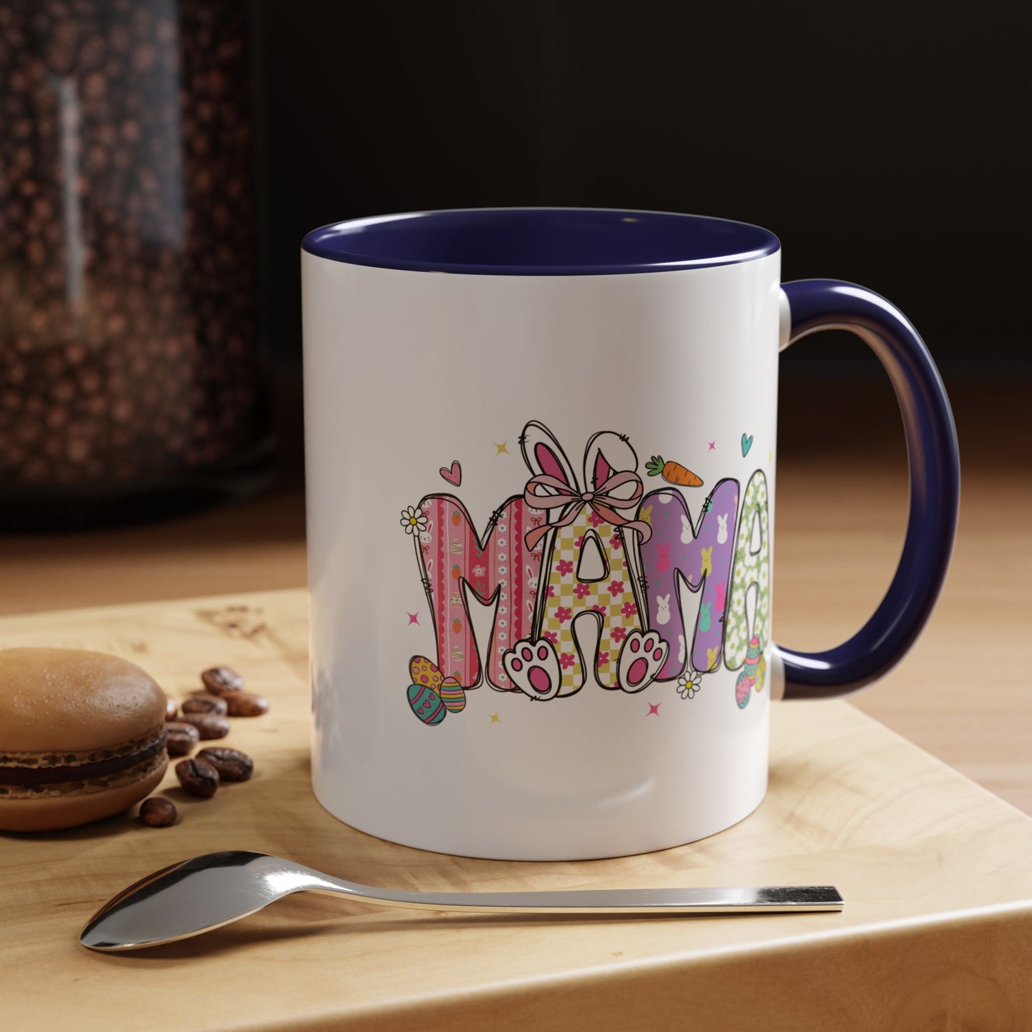 Cute Pastel Bunny & Floral Accent  Mug (11/15oz)