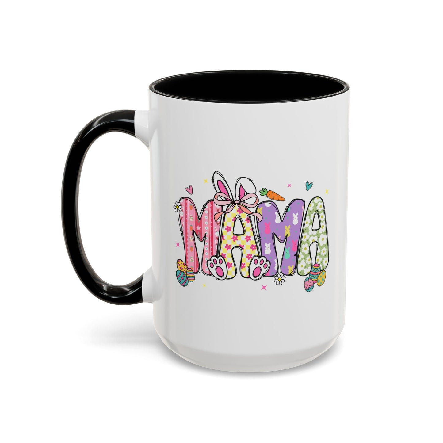 Cute Pastel Bunny & Floral Accent  Mug (11/15oz)