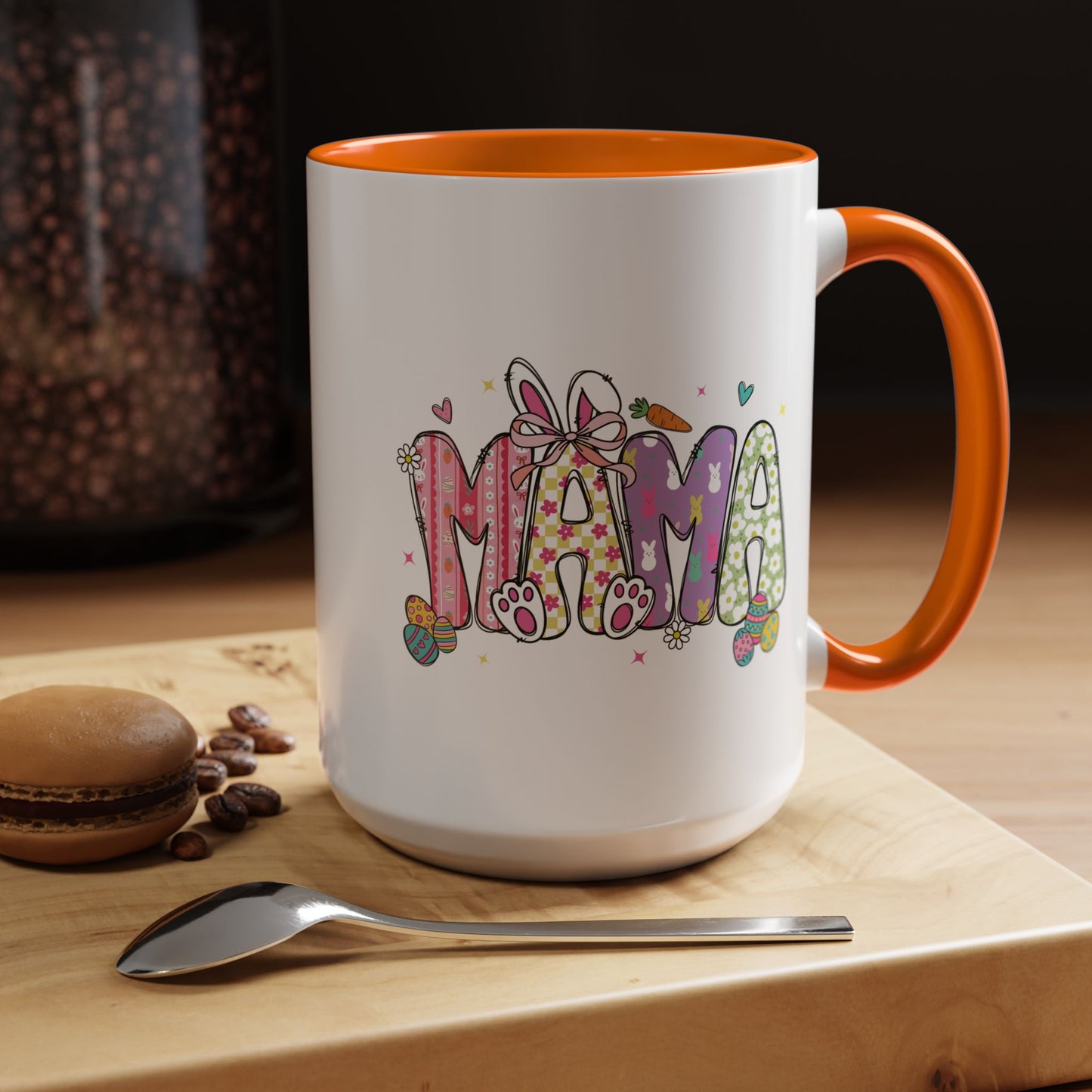 Cute Pastel Bunny & Floral Accent  Mug (11/15oz)