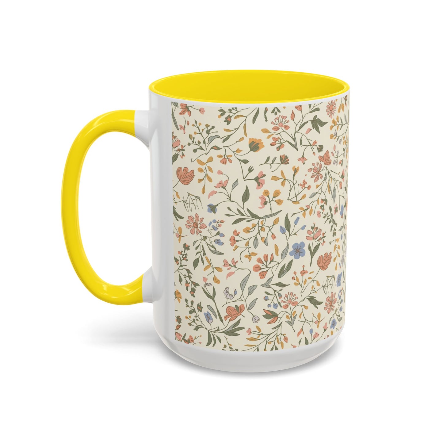 Floral Vintage Accent Coffee Mug  11/15oz